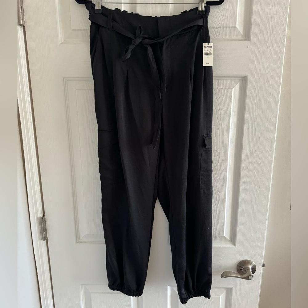 Black Ankle Cargo Pant from Express